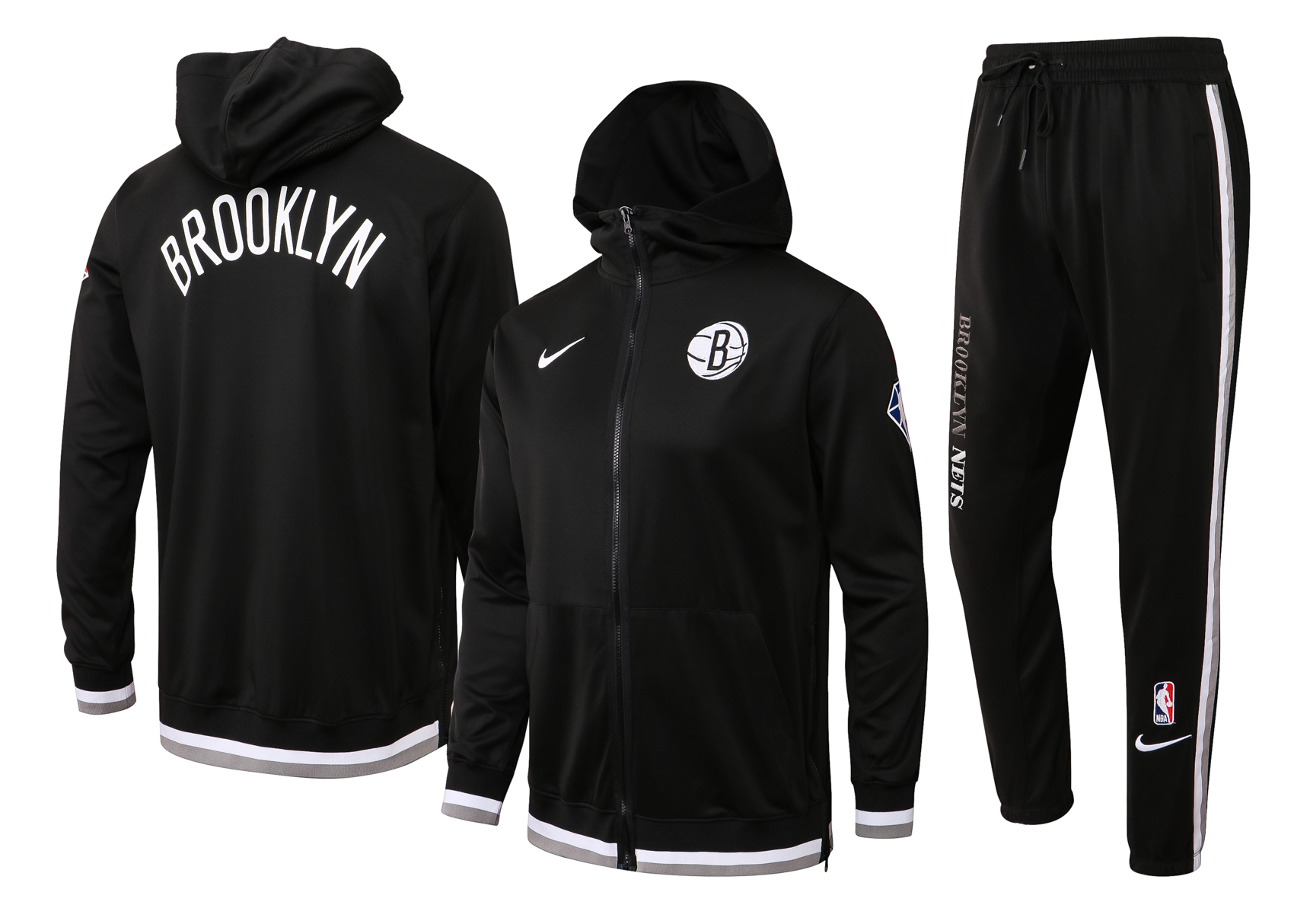 Men Brooklyn Nets black  2024 NBA Nike Training suit-0